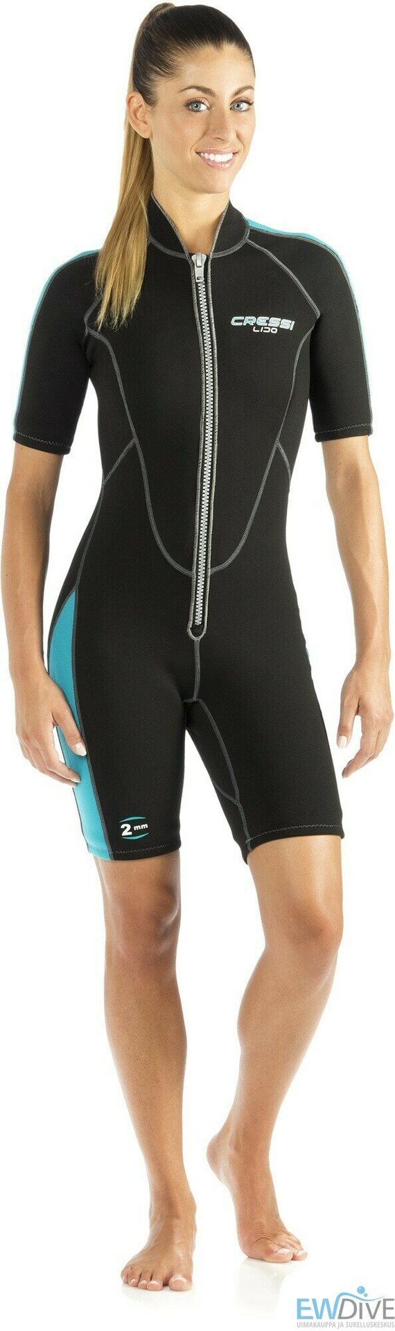 Cressi Lido Shorty 2mm Lady BlackTurquoise