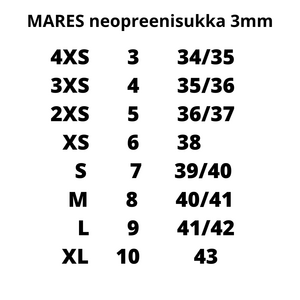Mares Classic neoprene strumpor