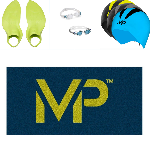 Michael Phelps Swimming fins, swimming goggles, swimming cap and towel offer package